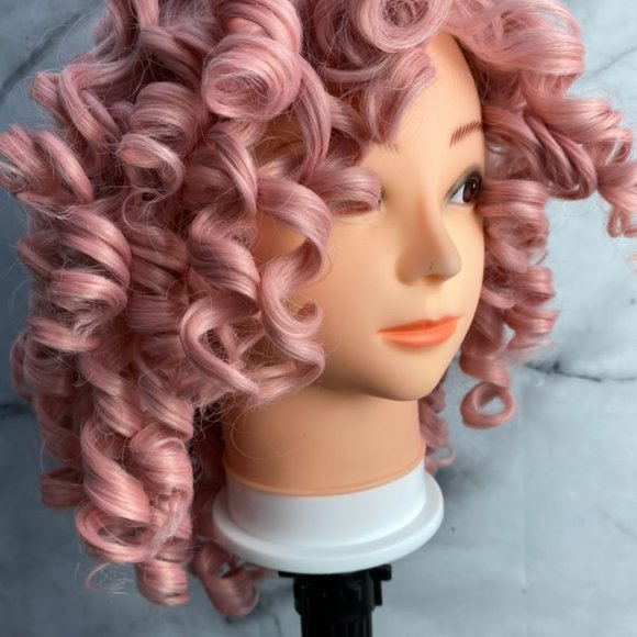 Pink Wig Curly Hair Wig - Picture 4 of 7